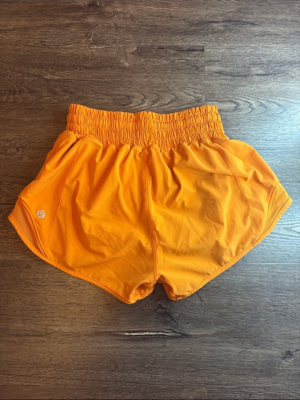 lululemon athletica Bright Orange Athletic Shorts with Smocked Waist